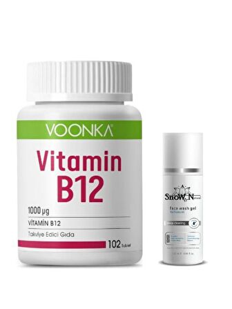 Vitamin B12 102 Tablet + Yüz Yıkama Jeli 100ml Hediyeli