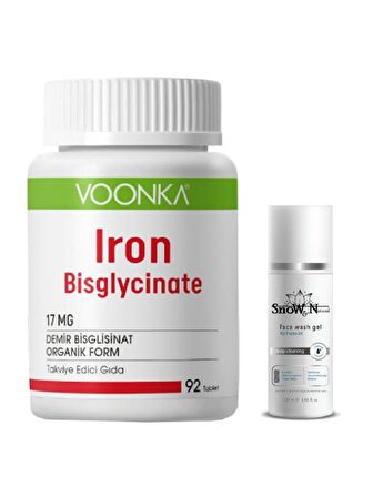 Iron Bisglycinate Demir 92 Kapsül + Yüz Yıkama Jeli 100ml Hediyeli