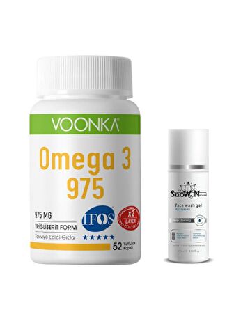 Omega 3 975 mg 52 Kapsül + Yüz Yıkama Jeli 100ml Hediyeli