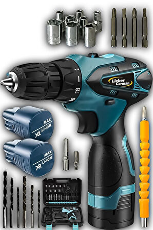 Torq-x 1200 2 Ah 27 Parça Set Motor Korumalı Çelik Şanzuman 2x Akülü Şarjlı Vidalama Matkap