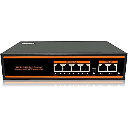 4 Port PoE Switch 2 Uplink - 4 Port PoE Switch 4+2 70W Watt