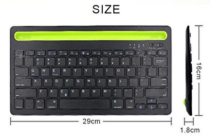 Sunix KYB01 PC/Laptop/Android/iOS Uyumlu Bluetooth Kablosuz Standlı Klavye Türkçe Q