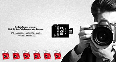 16 Gb Micro SD Adaptör Dahil Hafıza Kartı Concord C-M16