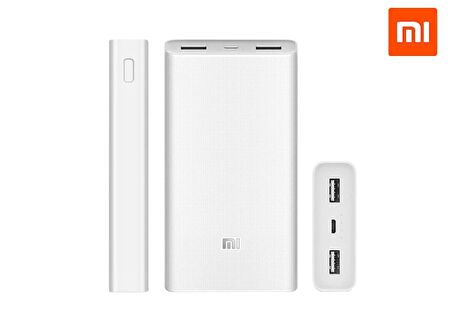 DTS Teknoloji Xiaomi Mi 20000 mAh  Uyumlu Hızlı Şarj Powerbank Beyaz