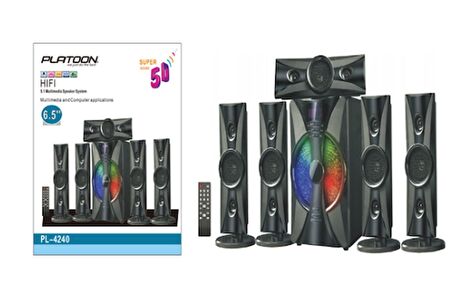 Platoon PL-4240 5D Super 5+1  RGB SD USB FM BLUETOOTH Subwoofer Multimedia Sinema Ses Sistemi