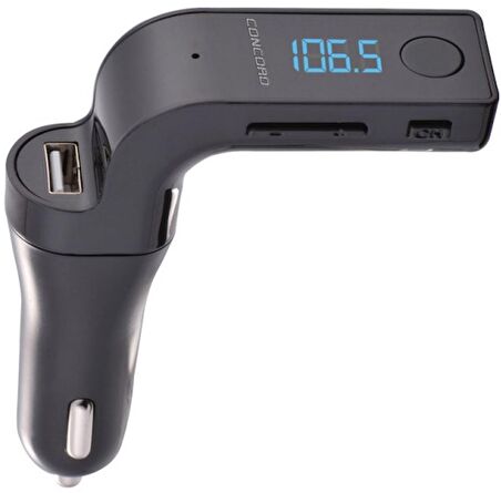 Concord C-602 Bluetooth Görüşme ve Müzik Dinleme Ekranlı Fm Transmitter USB/TF