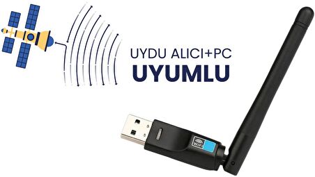 Concord W-7 300Mbps Usb Antenli Uydu Alıcılı+ PC WiFi Kablosuz Alıcı Adaptör MTK7601 Chipset WLAN