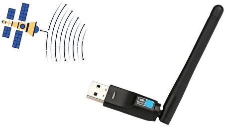 Concord W-7 300Mbps Usb Antenli Uydu Alıcılı+ PC WiFi Kablosuz Alıcı Adaptör MTK7601 Chipset WLAN