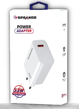 Sprange PT-X33 33 Watt Hızlı Şarj Adaptörü Beyaz