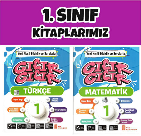 Ata 1.Sınıf 2.Dönem Seti Gıcır Gıcır Yeni Nesil Etkinlik ve Sorularla Türkçe- Matematik
