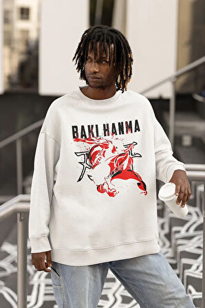Baki Hanma Anime Karakter Baskılı Unisex Oversize Sweatshirt