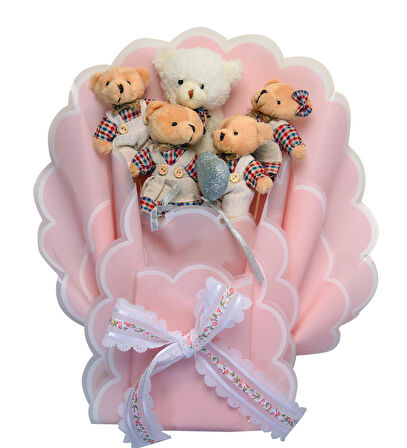 Premium Giysili Yumoş Peluş Ayıcık Buketi, Sevgiliye, Doğum Gününe Hediye