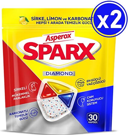 Asperox Sparx Bulaşık Makinesi Kapsülü 30 Yıkama x 2 Adet