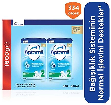 Aptamil 2 Devam Sütü 6-9 Ay Akıllı Kutu 800 g x 2 Adet