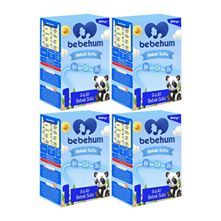 Bebehum 1 No Bebek Sütü 0-6 Ay 800 gr x 4 Adet