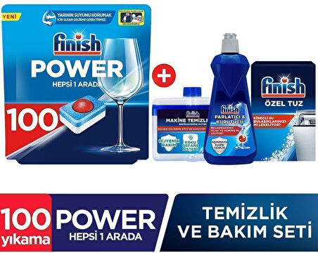 Finish Hepsi Bir Arada Bulaşık Makine Tableti 100 lü + Bakım Seti