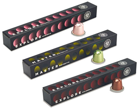 Kahve Dünyası Etiyopya + Ristretto + Colombia Kapsül Kahve 3 x 10 Adet