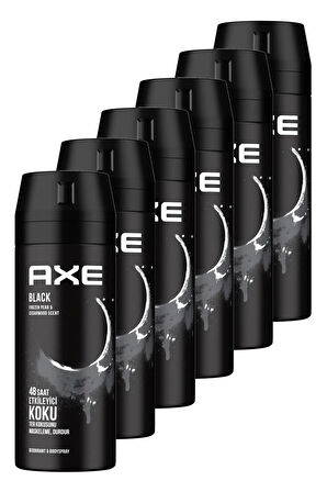 Axe Erkek Deodorant Black 48 Saat Etkileyici Koku 150 ml x 6 Adet