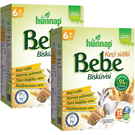 Hünnap Bebe Bisküvisi Keçi Sütlü 400 gr x 2 Adet