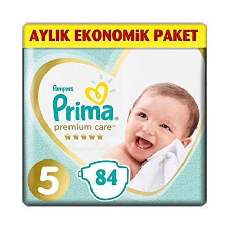 Prima Bebek Bezi Premium Care Ekonomik Paket 5 Beden 84 lü