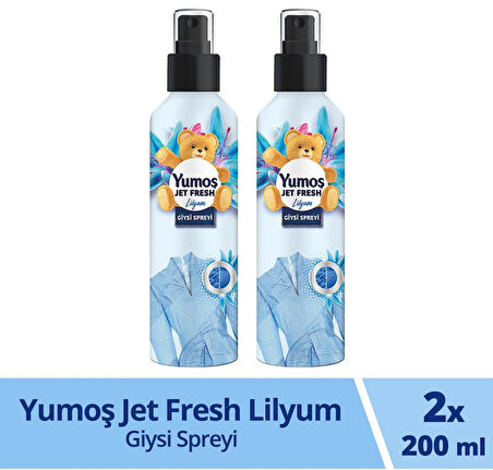 Yumoş Jet Fresh Lilyum Giysi Spreyi 200 ml x 2 Adet