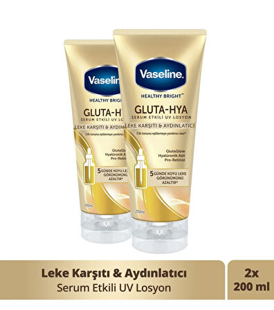 Vaseline Gluta Hya Serum Etkili Uv Losyon Leke Karşıtı 200 ml x 2 Adet