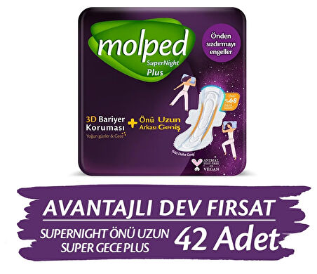 Molped SüperNight 3D Bariyerli Önü Uzun Süper Gece 14 lü x 3 Adet