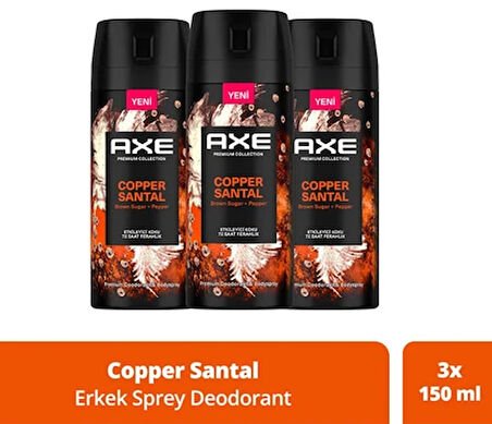 Axe Erkek Deodorant Copper Santal 150 ml x 3 Adet