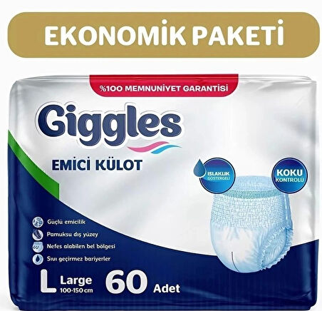 Giggles Yetişkin Emici Külot Large 30 lu x 2 Adet