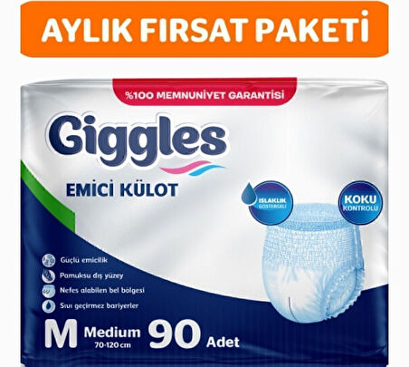 Giggles Yetişkin Emici Külot Medium 30 lu x 3 Adet