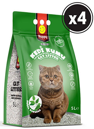 Happy Clean Kedi Kumu Natural 5 lt x 4 Adet