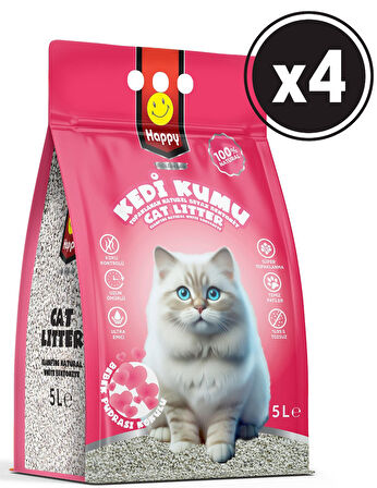 Happy Clean Kedi Kumu Bebek Pudralı 5 lt x 4 Adet