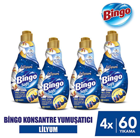 Bingo Konsantre Çamaşır Yumuşatıcısı Lilyum 1440 ml x 4 Adet