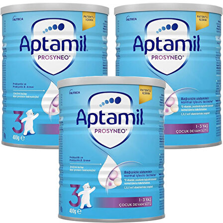 Aptamil 3 Çocuk Devam Sütü Yeni Prosyneo 1+ Yaş 400 gr x 3 Adet