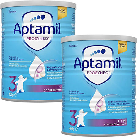 Aptamil 3 Çocuk Devam Sütü Yeni Prosyneo 1+ Yaş 400 gr x 2 Adet