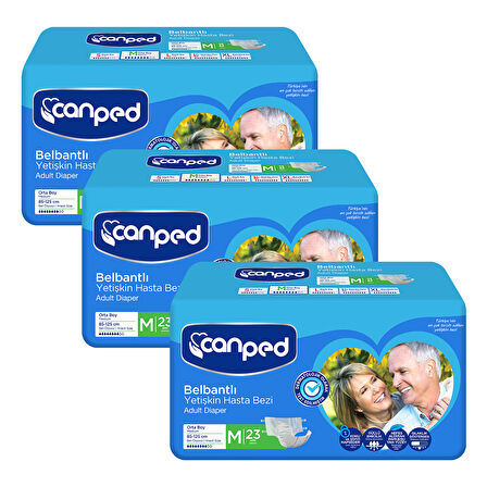 Canped Belbantlı Hasta Bezi Orta Boy Medium 69 Adet