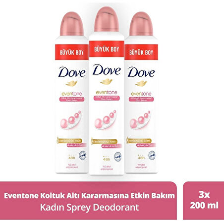 Dove Eventone Kalendula Özü Kadın Sprey Deodorant 200 ml x 3 Adet