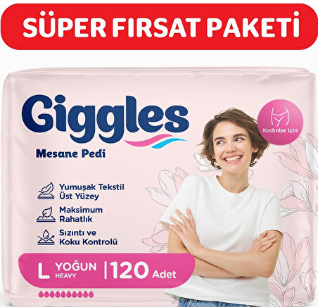 Giggles Kadın Mesane Pedi Large 10 lu x 12 Adet