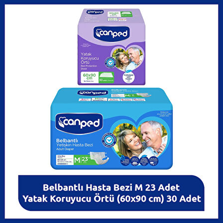 Canped Hasta Bakım Seti M–Belbantlı Bezi & Yatak Örtüsü