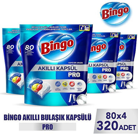 Bingo Akıllı Kapsül Pro Bulaşık Makinesi Deterjanı Tableti 320 li
