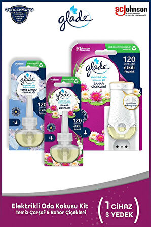 Glade Elektrikli Oda Kokusu Seti Kit + 3 Yedek