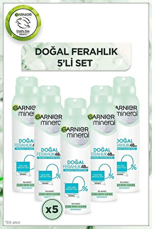 Garnier Mineral Doğal Ferahlık Sprey Deodorant 150 ml x 5 Adet