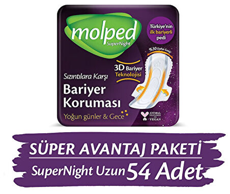 Molped Supernight Uzun Süper Ekonomik Ped 18 li x 3 Adet