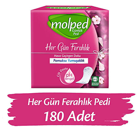 Molped İnce Günlük Ped Parfümsüz (180 Adet)