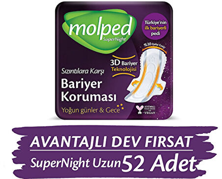 Molped Supernight Uzun Hijyenik Ped 26 lı x 2 Adet