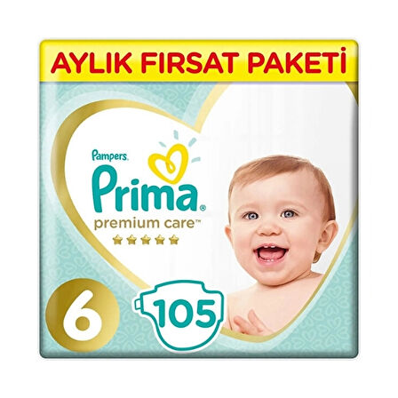 Prima Bebek Bezi Premium Care Ekonomik Paket 6 Beden 105 li