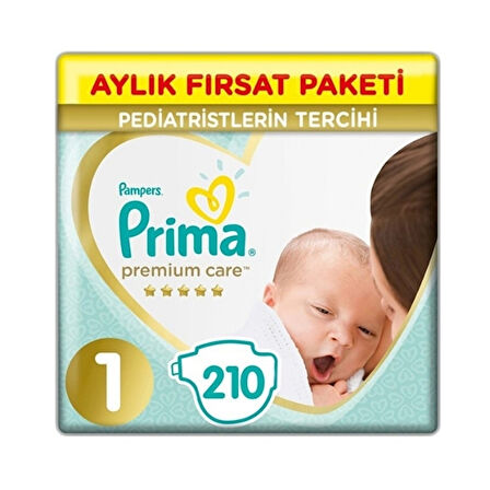 Prima Bebek Bezi Premium Care Ekonomik Paket 1 Beden 210 lu