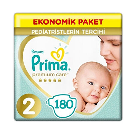 Prima Bebek Bezi Premium Care Ekonomik Paket 2 Beden 180 li