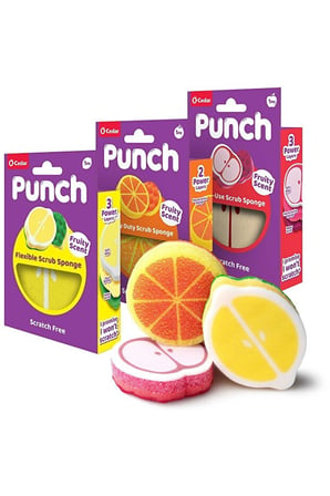 Vileda Punch Elma-Limon-Portakal Kokulu Çizmez Sünger 3 Adet
