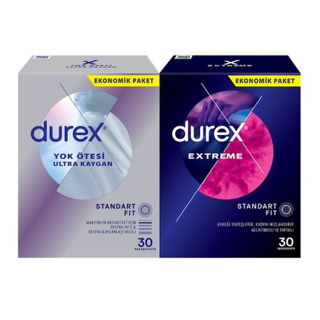 Durex Yok Ötesi Ultra Kaygan ve Extreme Geciktiricili Prezervatif